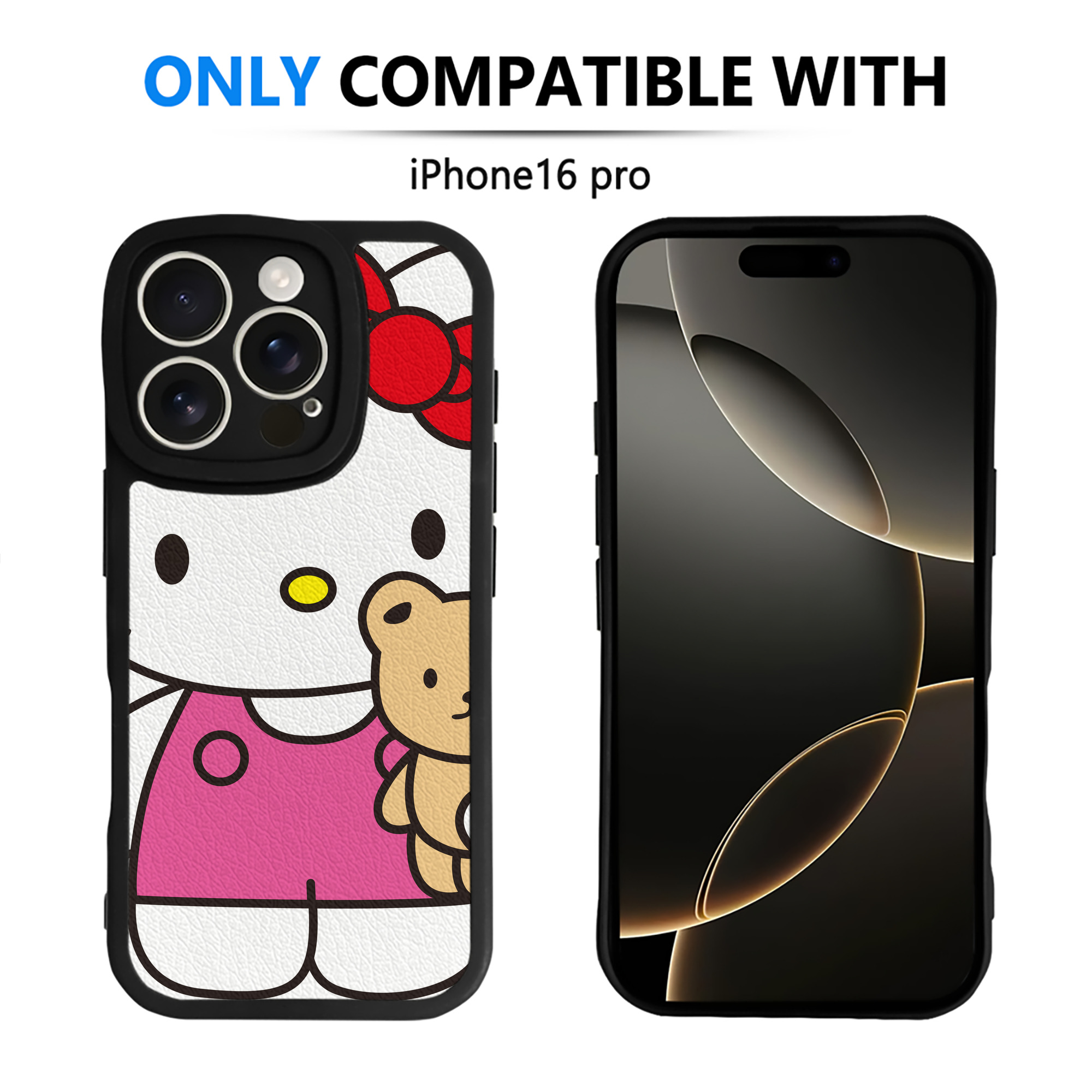 （画像用） Hello Kitty ハローキティ 【iPhone 16シリーズ対応】シリコンスマホケース（レザー調） 材質：シリコン